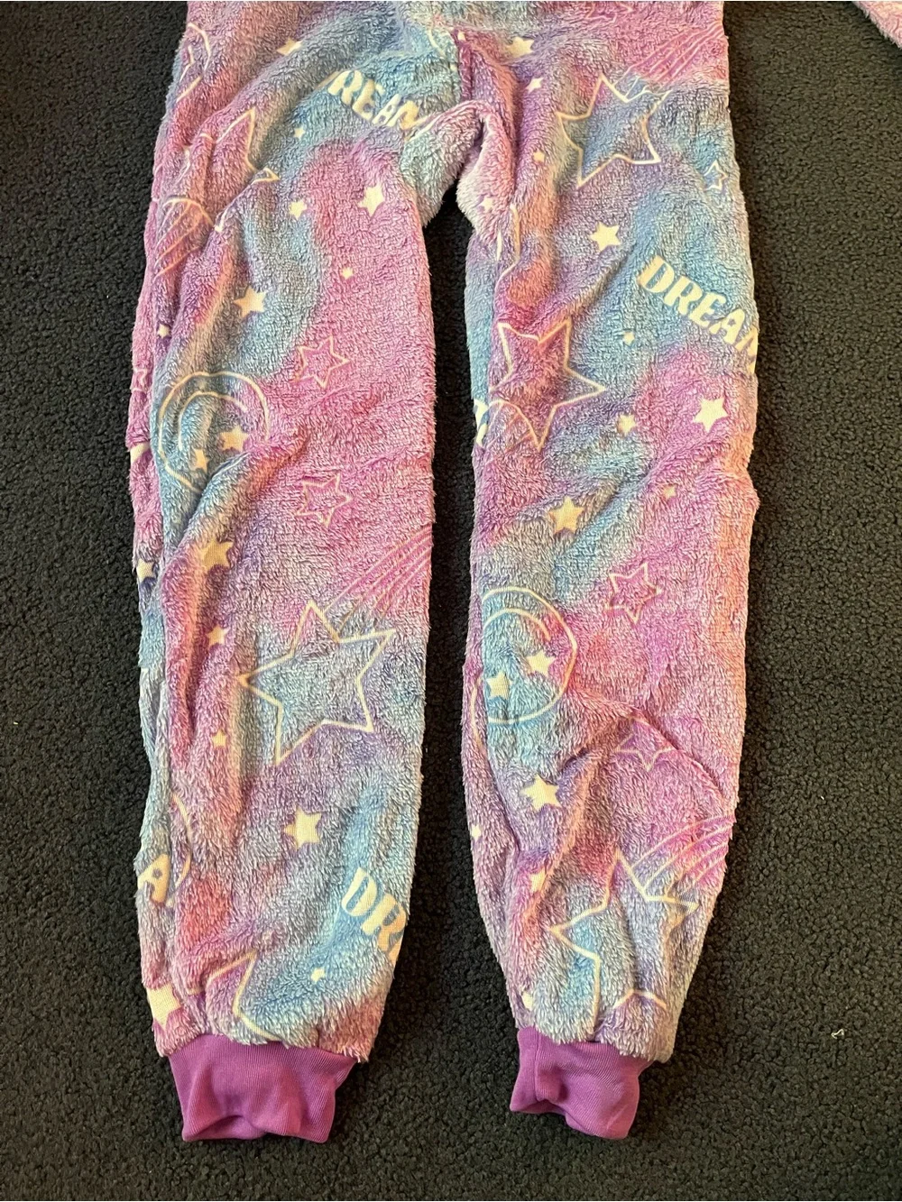 Kids' Purple & Blue Dream Stars Hooded Pajama Onesie